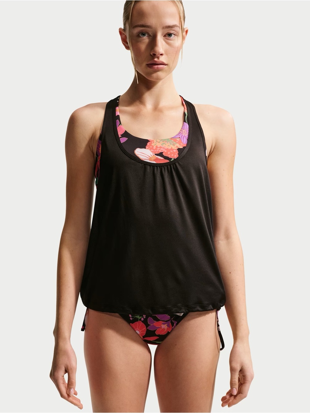 NWT Nike Floral Layered Swim Tankini Top